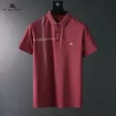 hommes burberry t-shirt polo new season button pony red